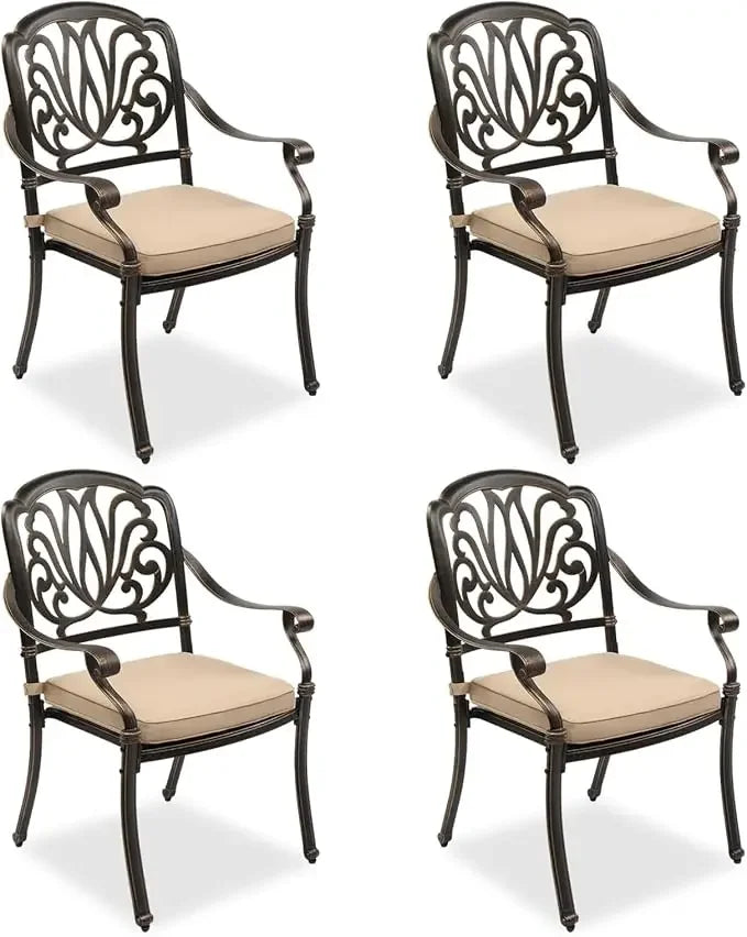 Ljustra Outdoor Dining Chairs Set of 2 Stackable Aluminum Patio Furniture
