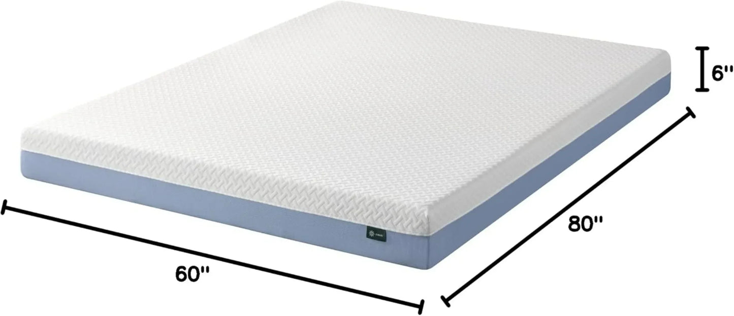 Ljustra 6 Inch Cooling Essential Memory Foam Mattress Queen Medium Feel