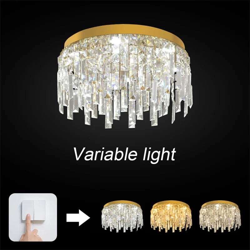 Drop Crystal Pendant Light Chandelier Ceiling Lamp for Dining Room