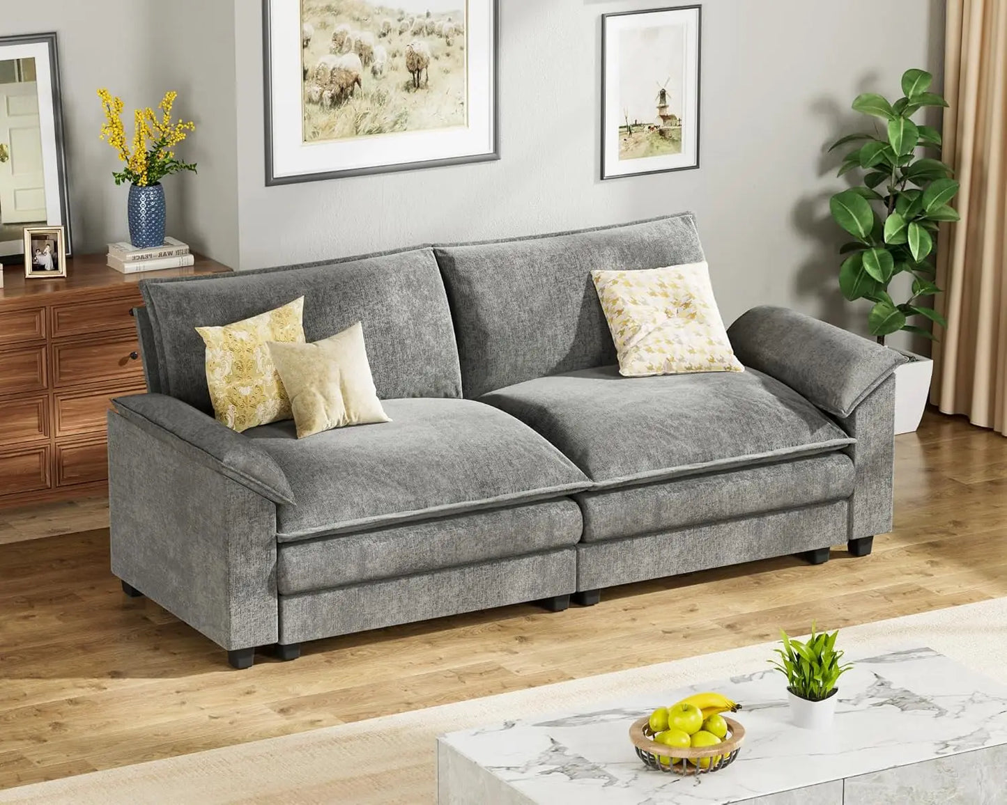 Ljustra 40" Modular Sectional Sofa Couch with Reversible Ottoman