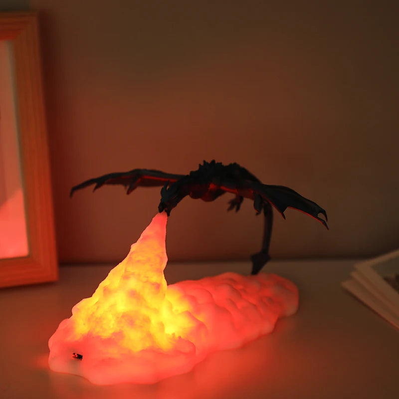3D Printed LED Dragon Night Light Kids Bedroom Living Room Lamp