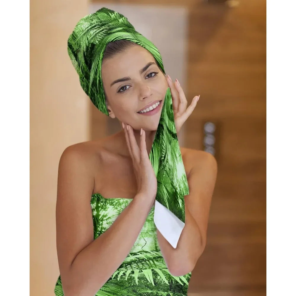 Ljustra 3-Piece Towel Set Bath Hand Wash Cloths Jungle Shrubs