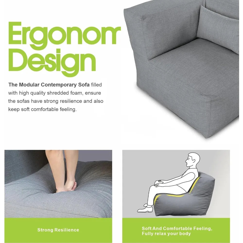 Ljustra Modular Outdoor Armrest Chair Water-Resistant Patio Sofa