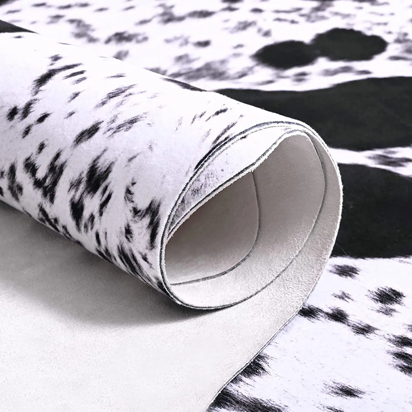 American Style Animal Print Faux Fur Cowhide Rug for Living Room Bedroom