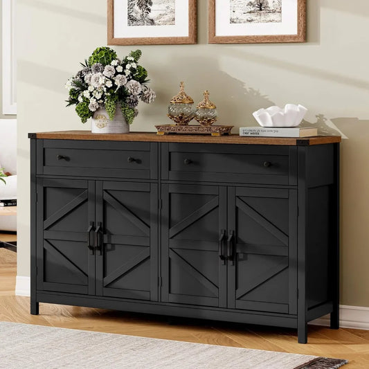 Sideboard Buffet Cabinet Storage Modern Farmhouse Coffee Bar Furniture