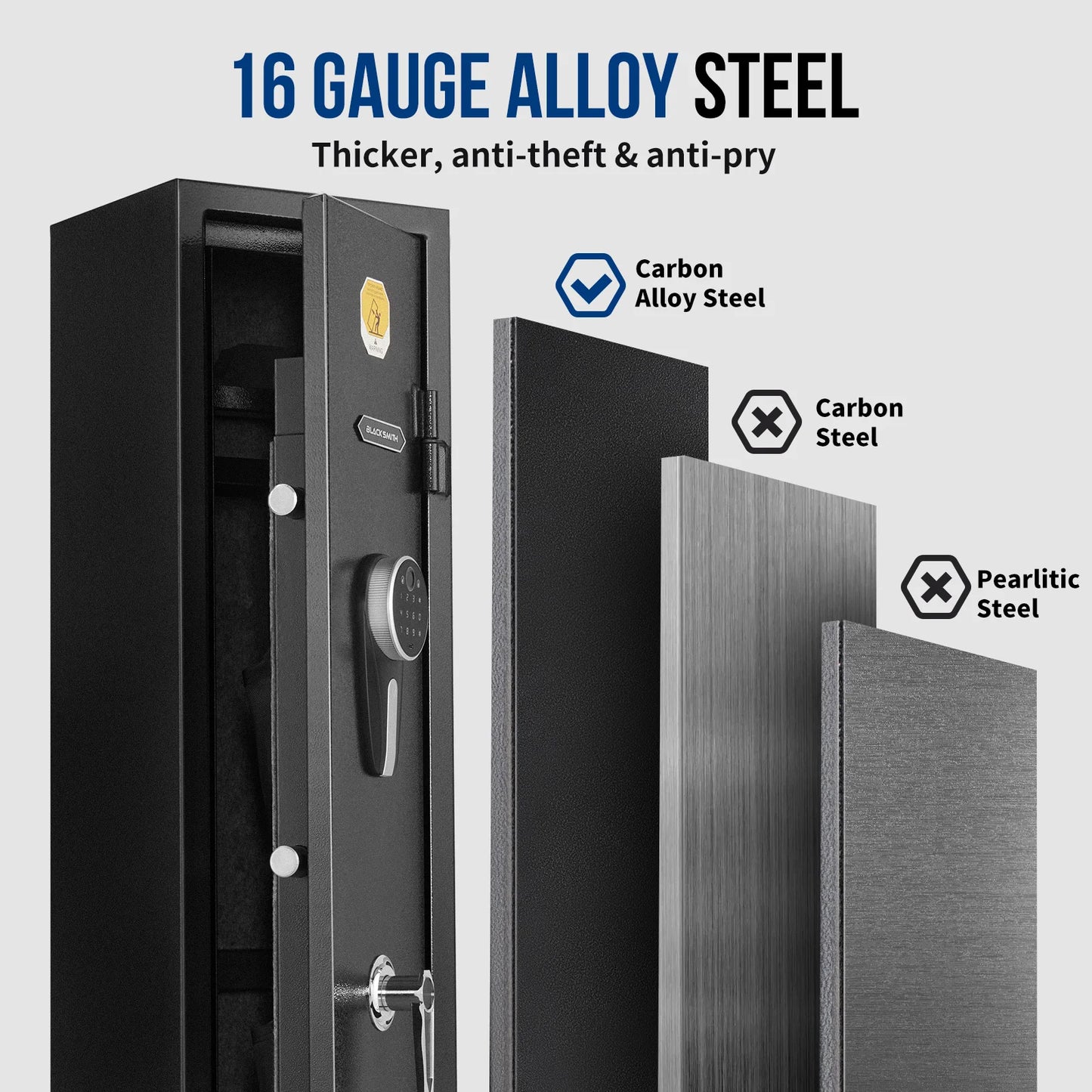 Biometric Fingerprint Gun Safe for 3 Rifles and Shotguns Cabinet