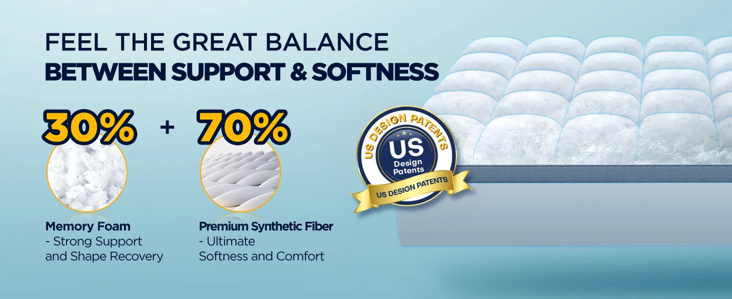 Ljustra Premium Memory Foam Mattress Topper Queen 2Inch Plush Comfort