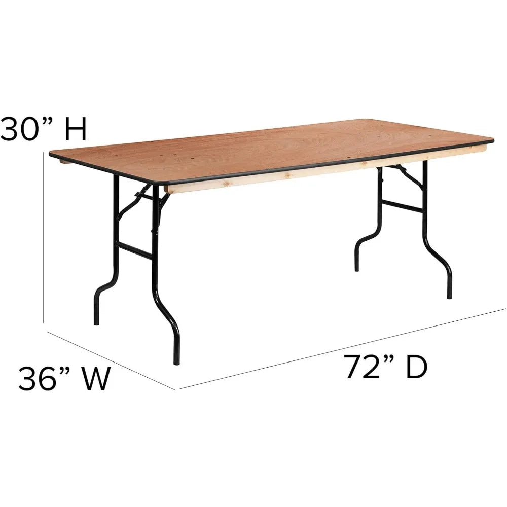 Fielder 6' Rectangular Folding Event Table Portable Dining Banquet