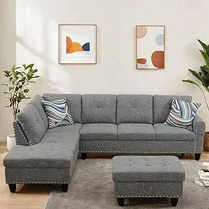 Ljustra Modular Sectional Sofa 4 Seat Convertible Couch Living Room