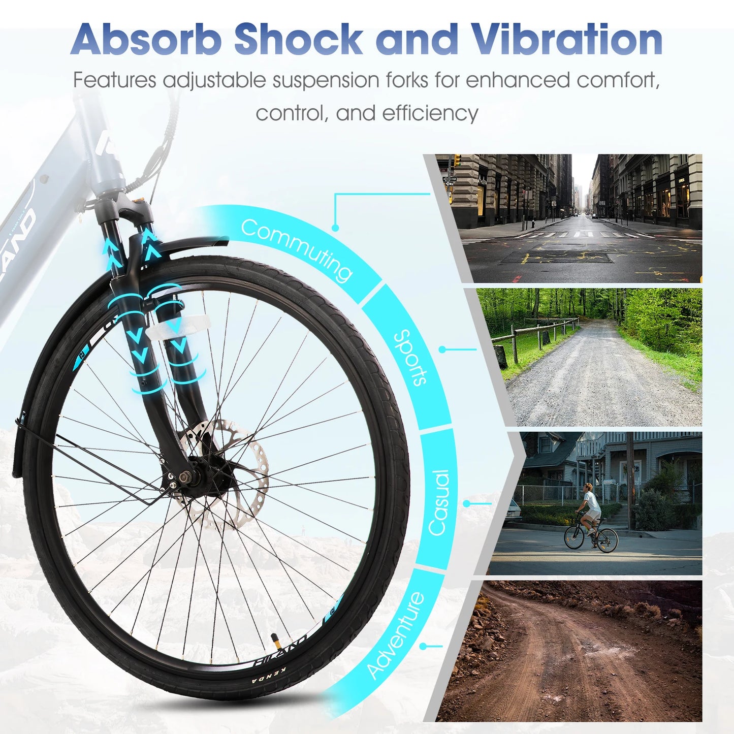 HILAND Electric Road Bike 250W Commuter with Detachable Battery LCD Display