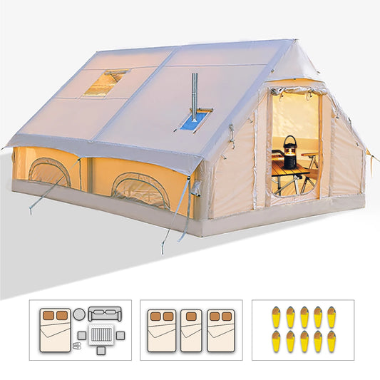 Large Inflatable Camping Tent Easy Setup Portable Tent with Hand Pump