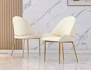 Modern Dining Chairs Set of 2 Upholstered Leisure Chairs Wood Legs