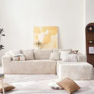 DAFIFY Modular L-Shape Sectional Couch 104", Comfy Sofa with Chaise, No Assembly