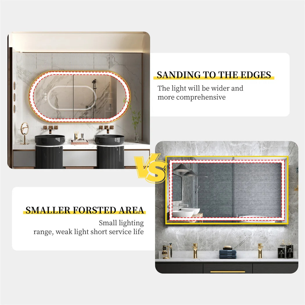 Ljustra Luxury Oval LED Bathroom Mirror with Demister and Memory Function