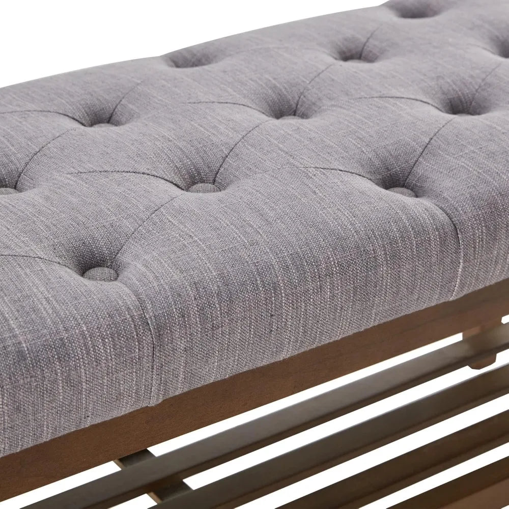 Entryway Shoe Bench Upholstered Ottoman Modern Living Room Storage