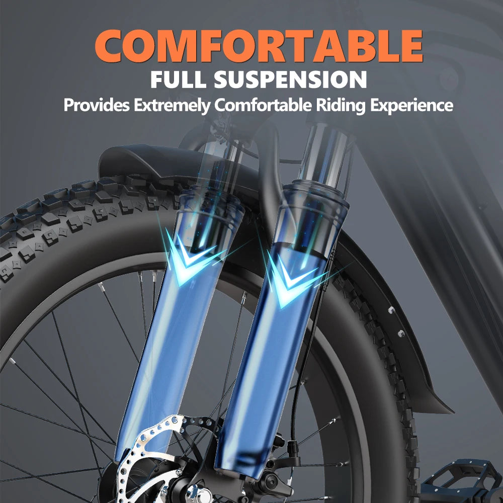 Kickwey LD20 Electric Bike 1500W Motor 20x4 Fat Tire E-bike