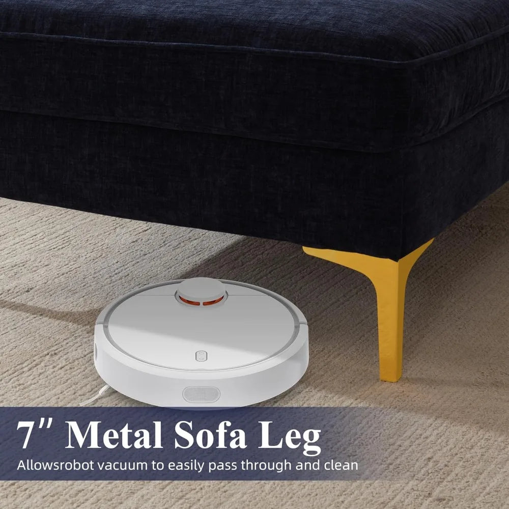 Ljustra L Shaped Sofa Couch Comfy Chenille Fabric Reversible Chaise