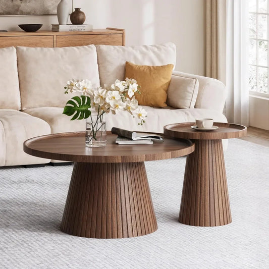 Win2win Nesting Coffee Table Set of 2 Mid Century Modern Style