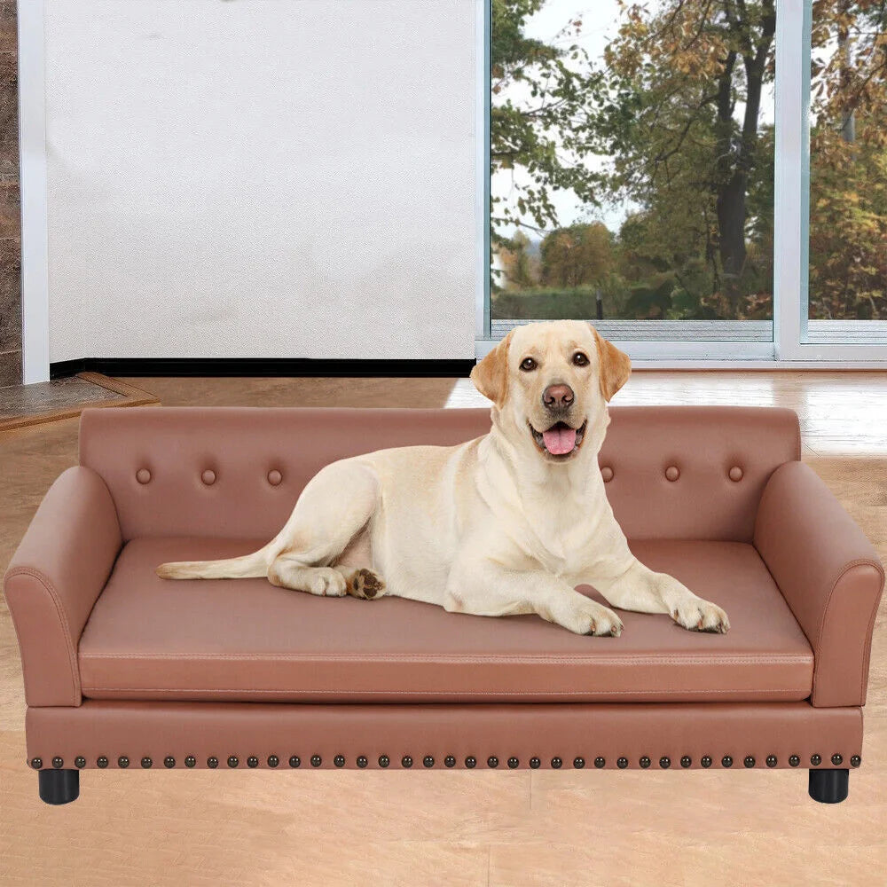 Large Elevated Dog Sofa Waterproof Pet Bed with Removable Cushion