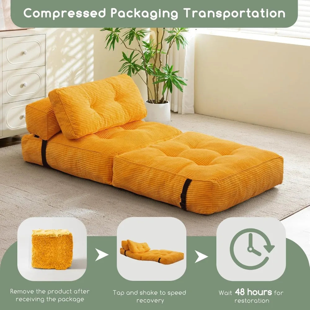Folding Couch Sofa Bed Convertible Sleeper Chair Portable Mattress