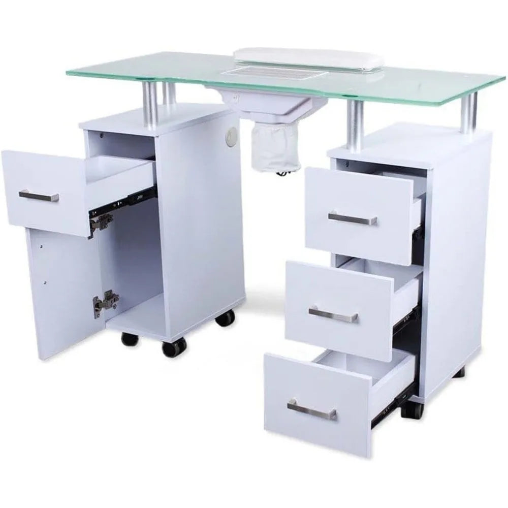 Manicure Table Nail Desk Beauty Salon Workstation with Dust Collector