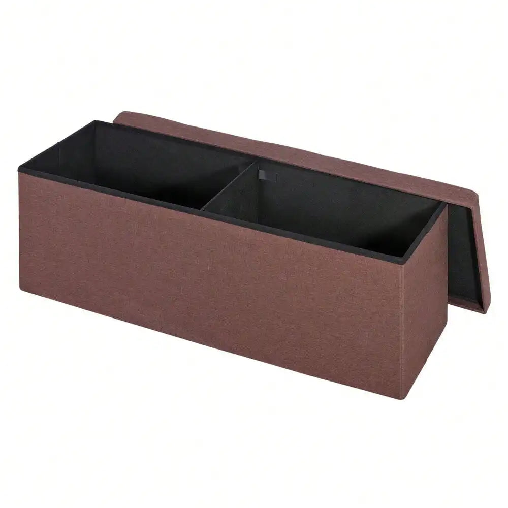 Folding Storage Bench Box MDF Seat Footstool for Living Room