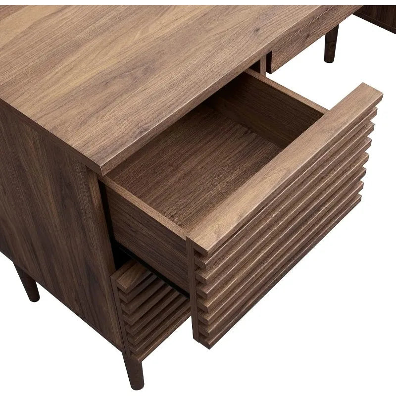 Ljustra Mid-Century Modern Office Desk Retro Style with Storage
