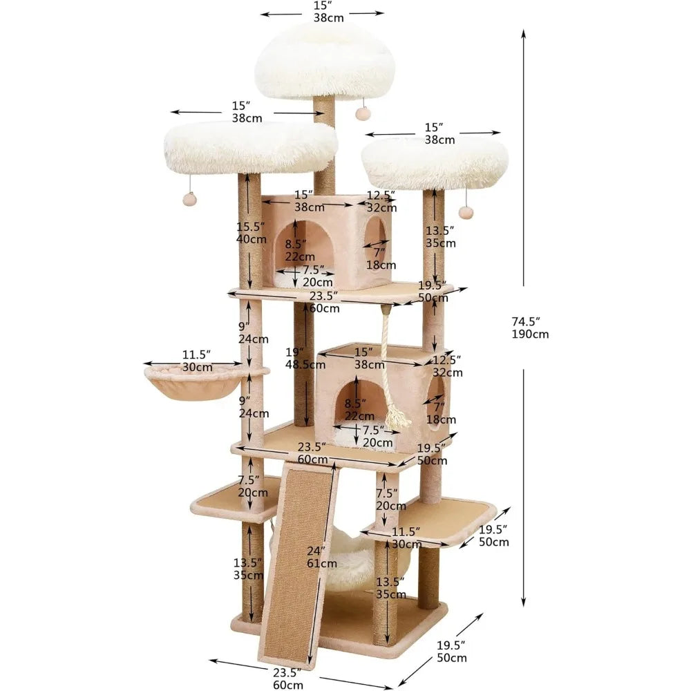 Catry Castle Cat Tree Dynamic Tower Hammock Scratching Post Toy