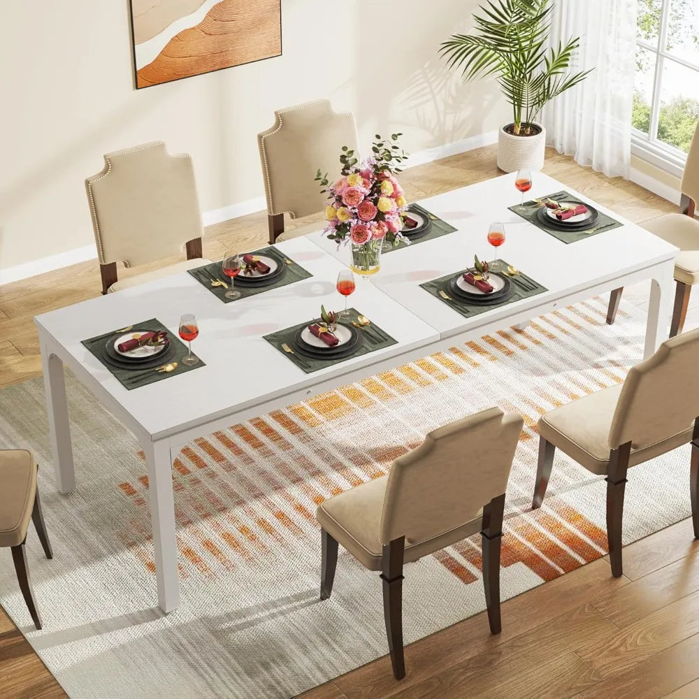Large Rectangle Dining Table for Kitchen and Dining Room Seating