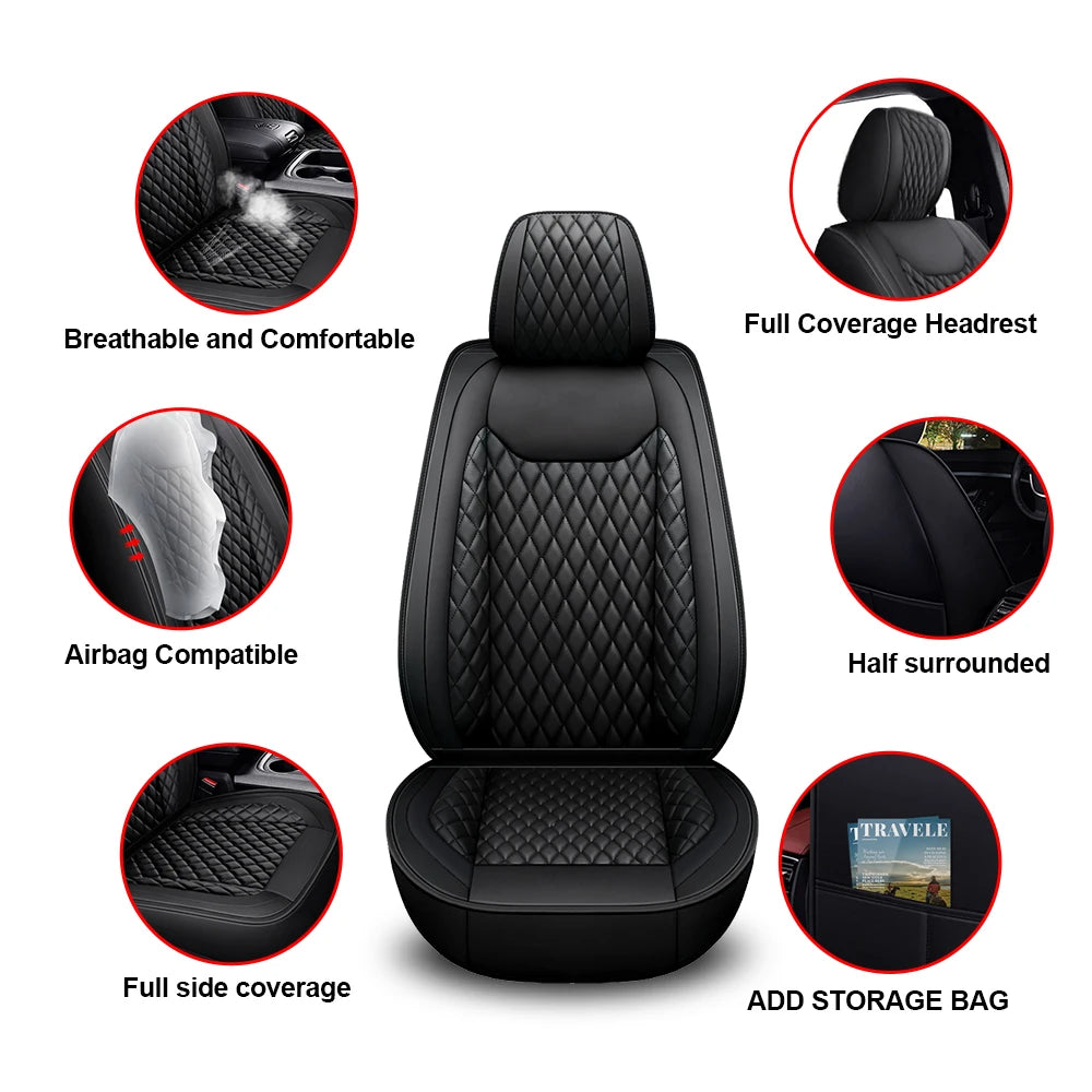 Deluxe PU Leather Car Seat Covers for Dodge Ram 2009-2021 1500 2500 3500
