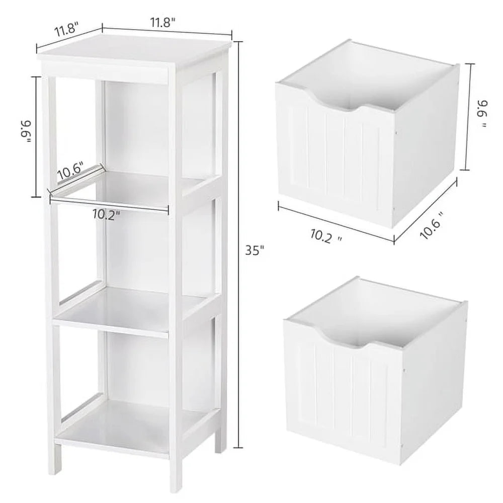 Adjustable Modern 3 Tier Bathroom Storage Cabinet Freestanding Organizer