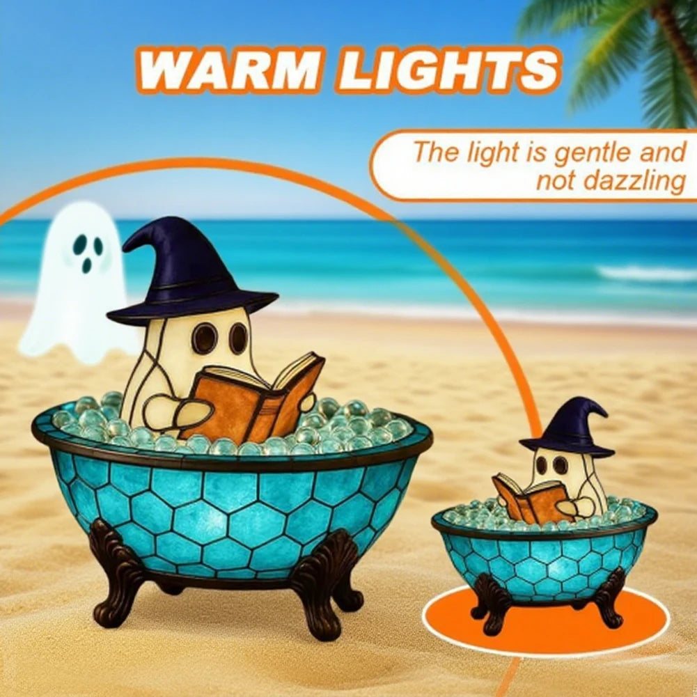 LED Ghost Bubble Bath Lamp Halloween Night Light Home Decor Accent