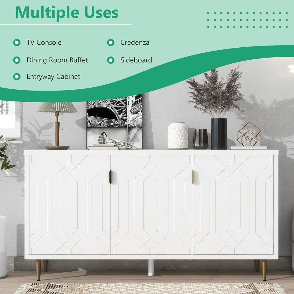 Modern Wooden TV Stand for 70-inch TVs Storage Buffet Console Table