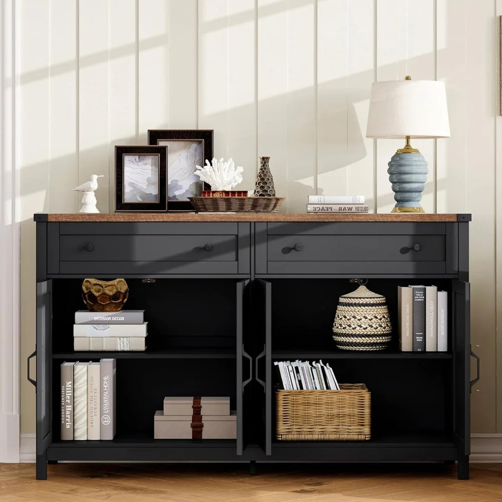 Sideboard Buffet Cabinet Storage Modern Farmhouse Coffee Bar Furniture