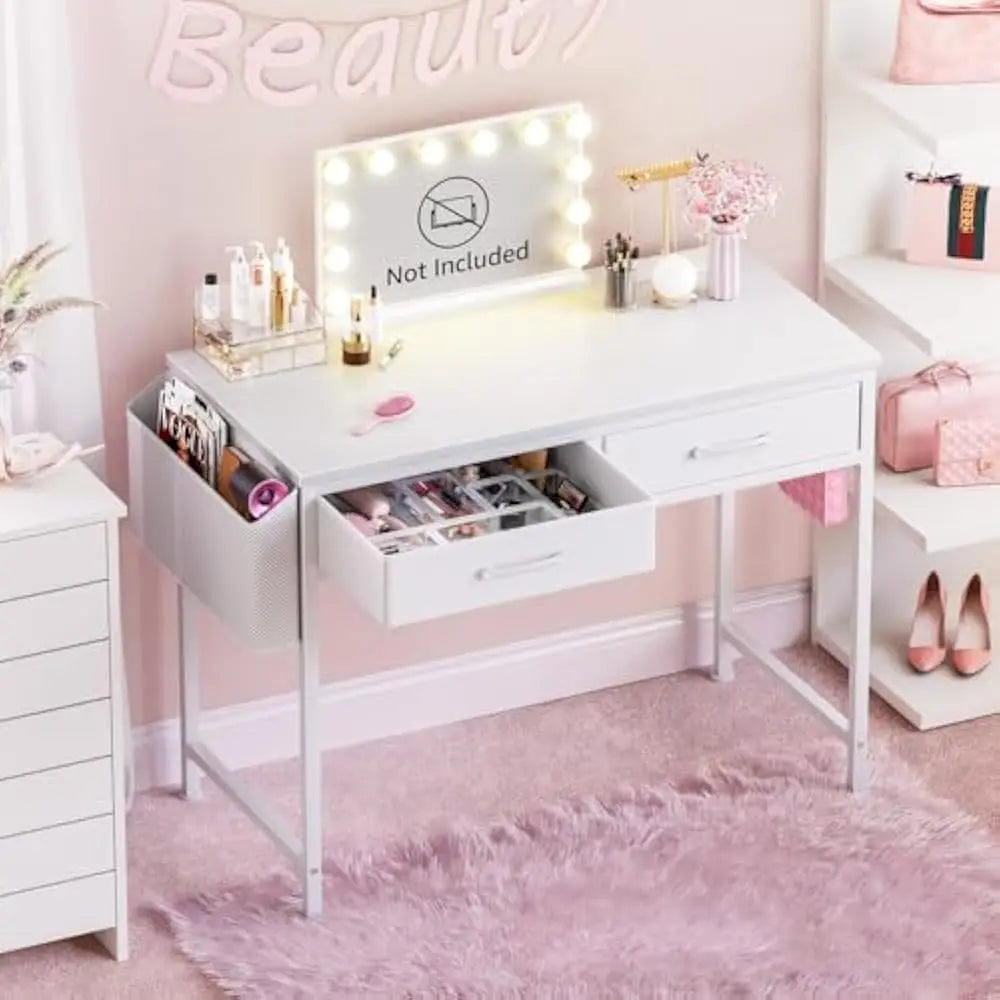 32 Inch Vanity Desk with Storage Drawer Compact Writing Table