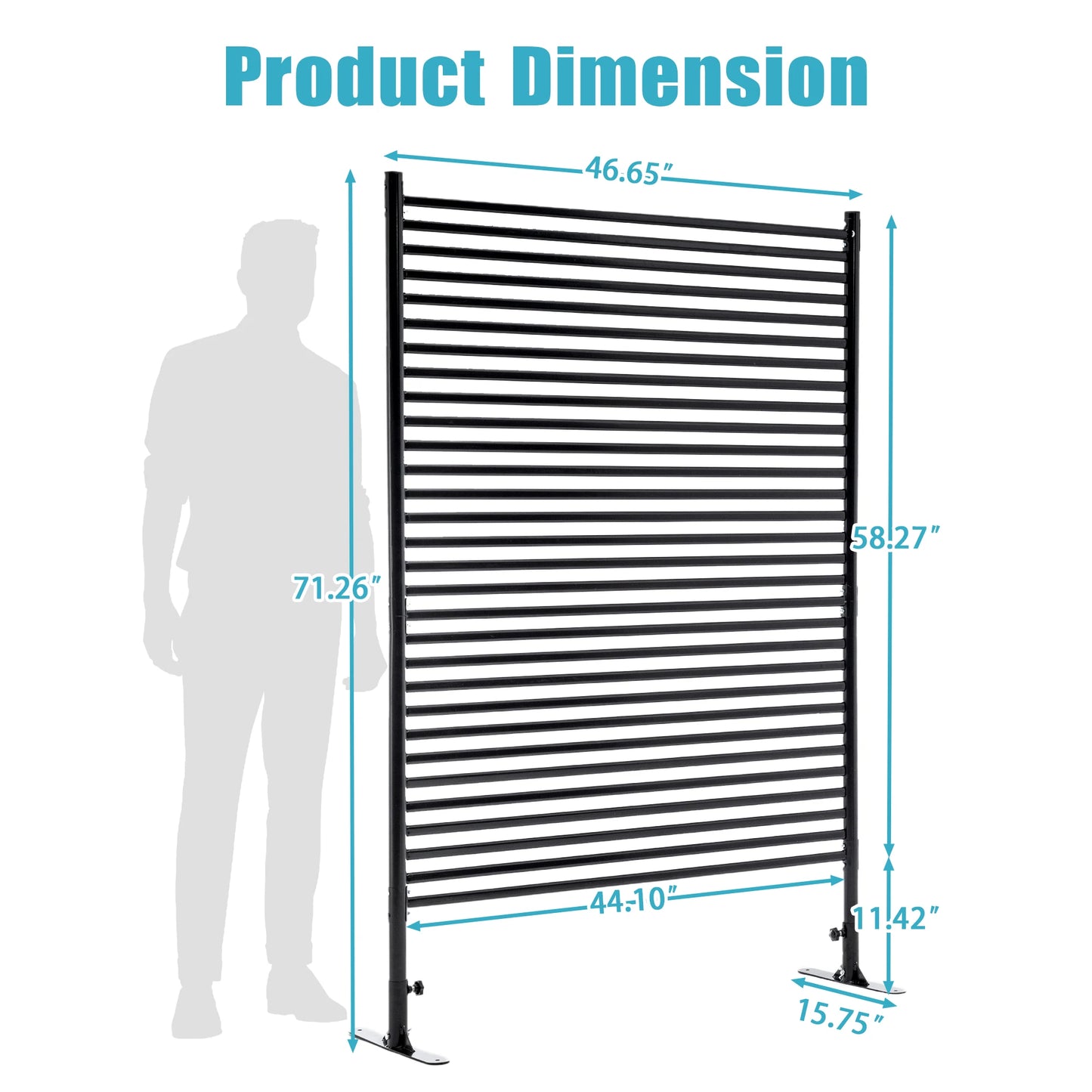 71.26x46.65 Outdoor Privacy Screens Freestanding Metal Fence Panels