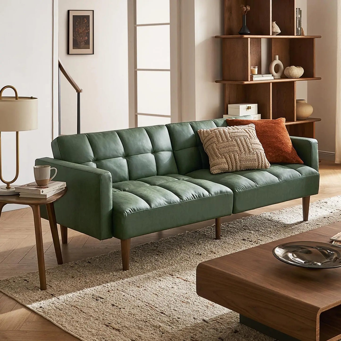 Ljustra 76.8" Modern Couch Sleeper Futon Loveseat Living Room