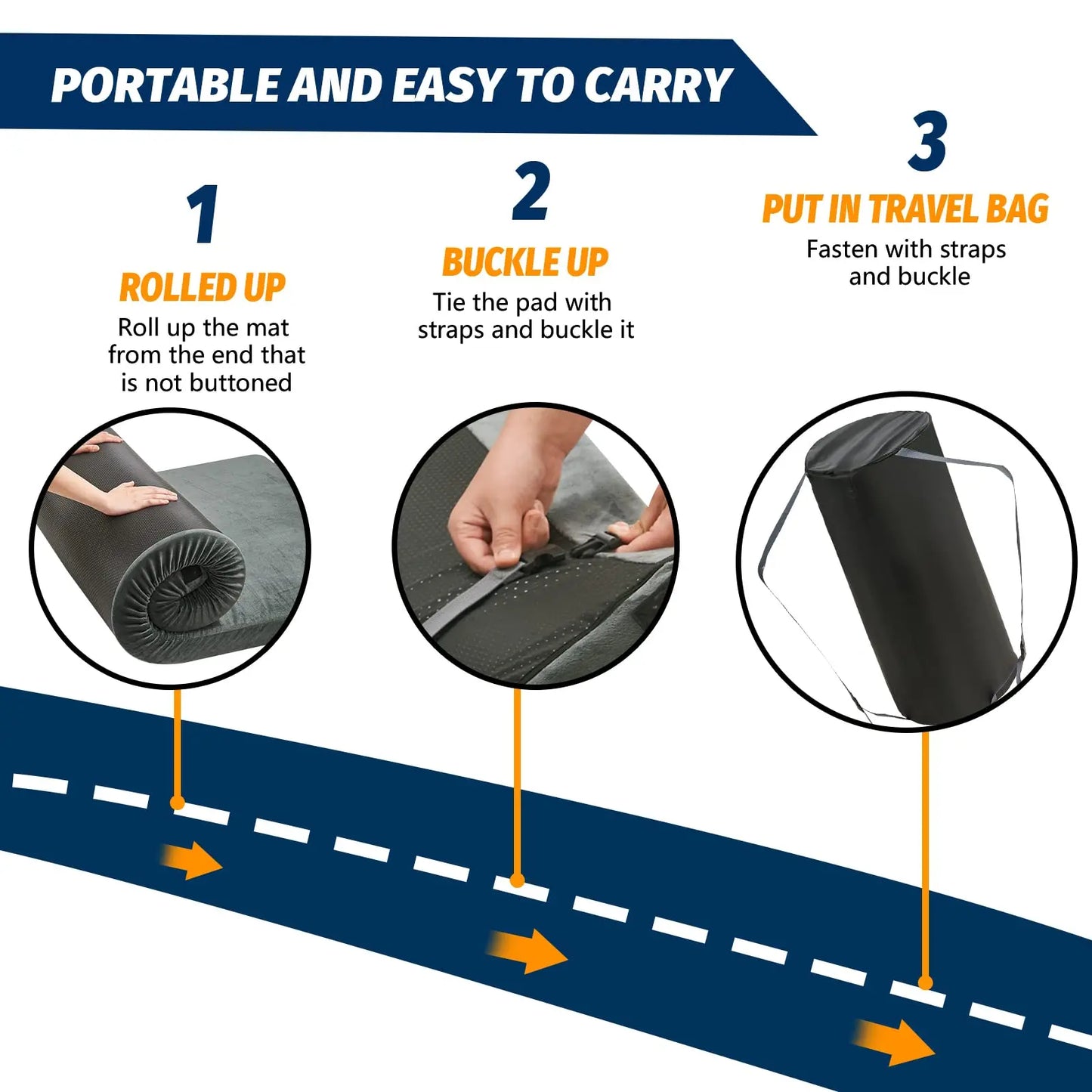 Ljustra Memory Foam Camping Mattress Portable Roll Up Cot Bed