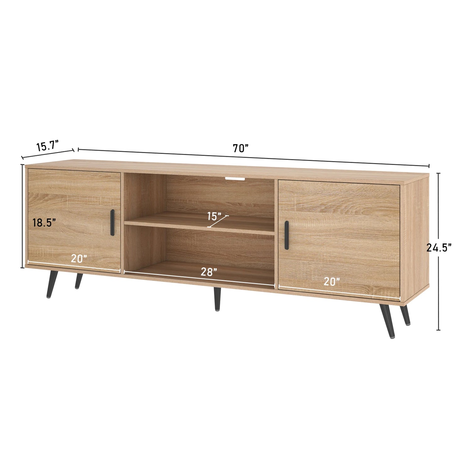 Modern TV Stand Wood Cabinet Entertainment Center Living Room Storage