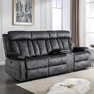 Ljustra 3 Seat Reclining Sofa with Massage Heat Cup Holders USB Ports