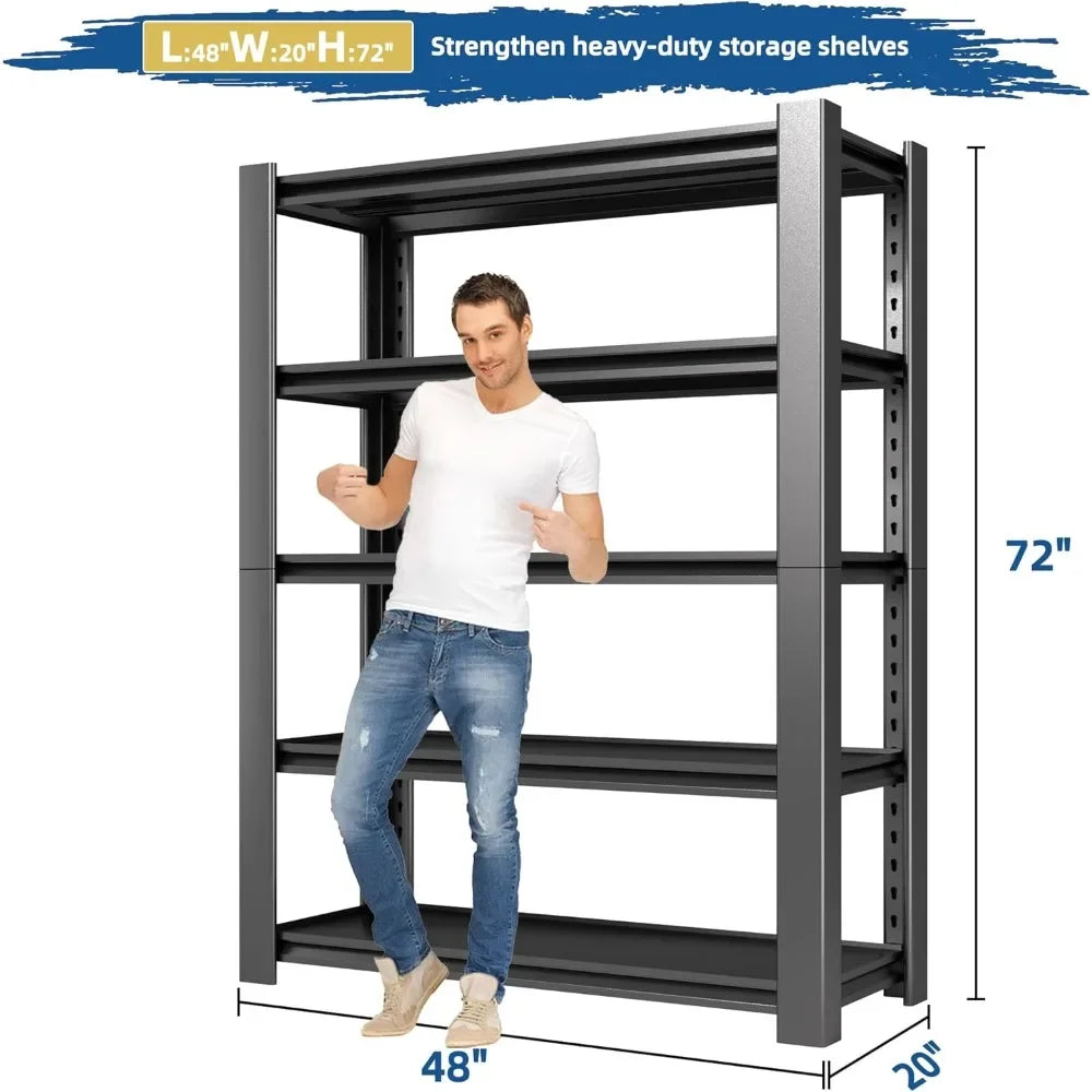 Heavy Duty Garage Shelving Unit 48 Inch Adjustable Metal Storage Rack
