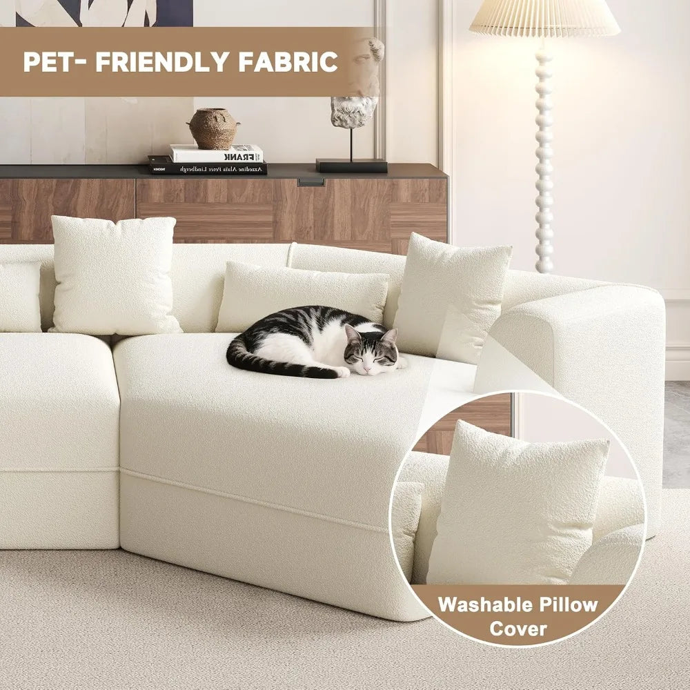 Ljustra Cloud Sectional Couch L-Shape Modular Sofa Chaise Upholstered Living Room Bedroom