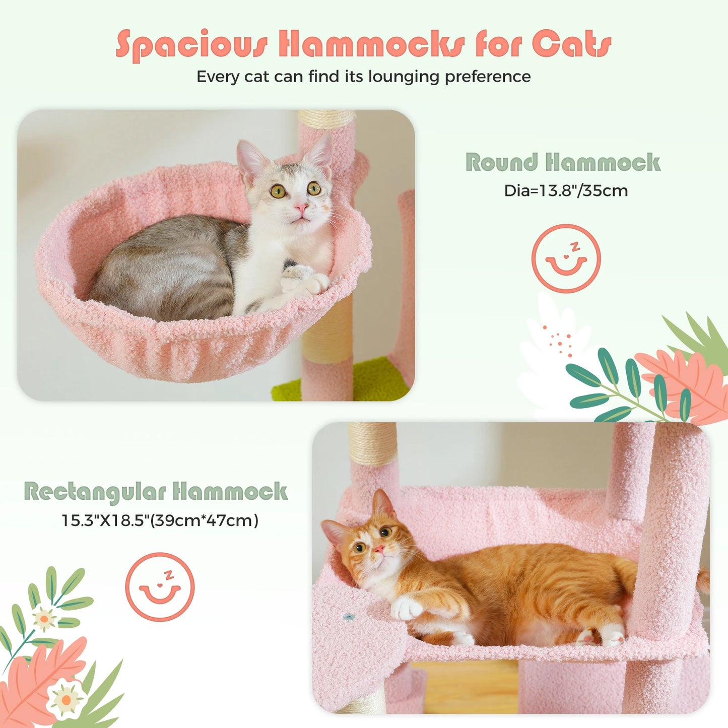 175cm Cat Tree for Large Cats with Hammock Condo Perch Scratching Posts