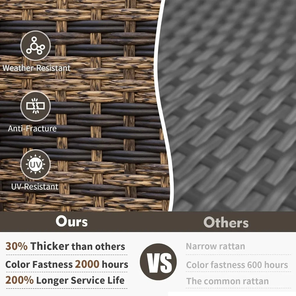 3 Piece Outdoor Swivel Rocker Patio Bistro Set with Side Table