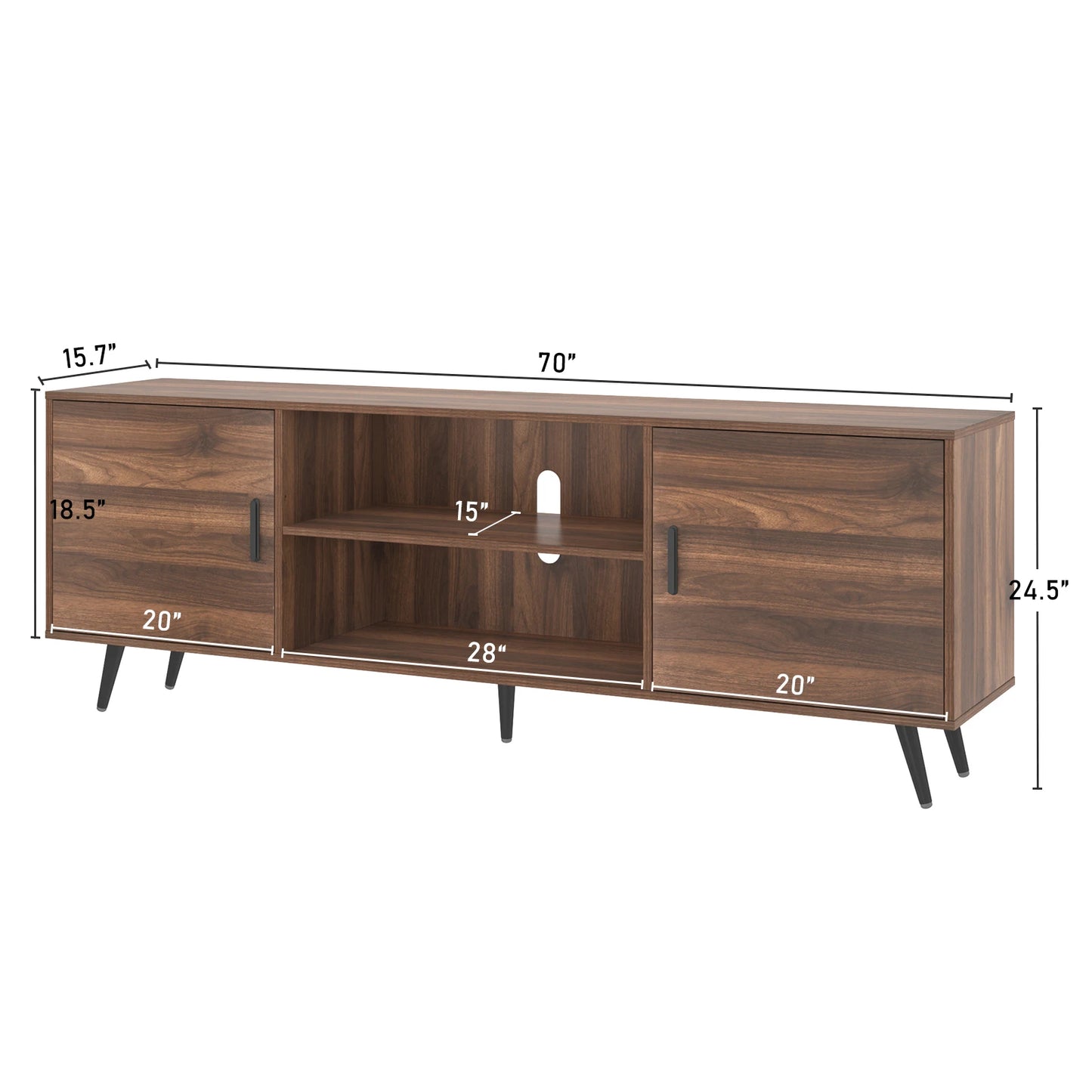Modern TV Stand Wood Cabinet Entertainment Center Living Room Storage