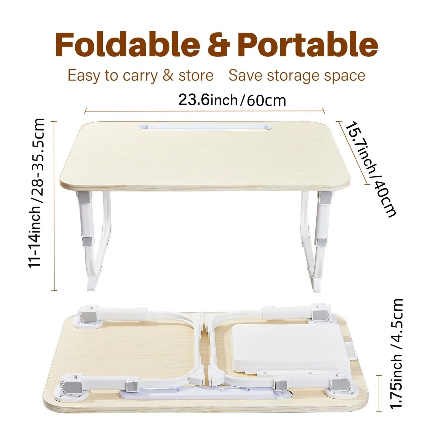 Laptop Desk for Bed Adjustable Lap Desk with LED Light Storage Drawer