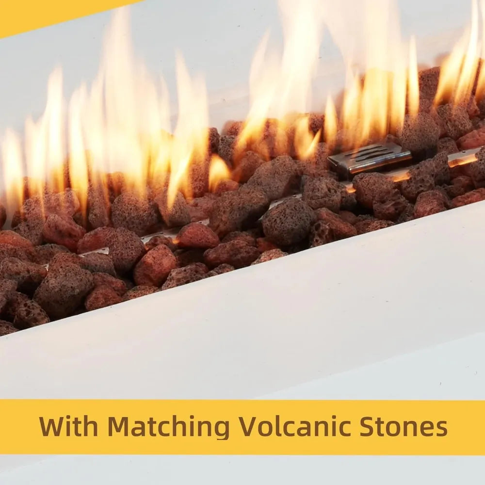 32 Inch Square Propane Fire Pit Table Outdoor Gas Fireplace Patio