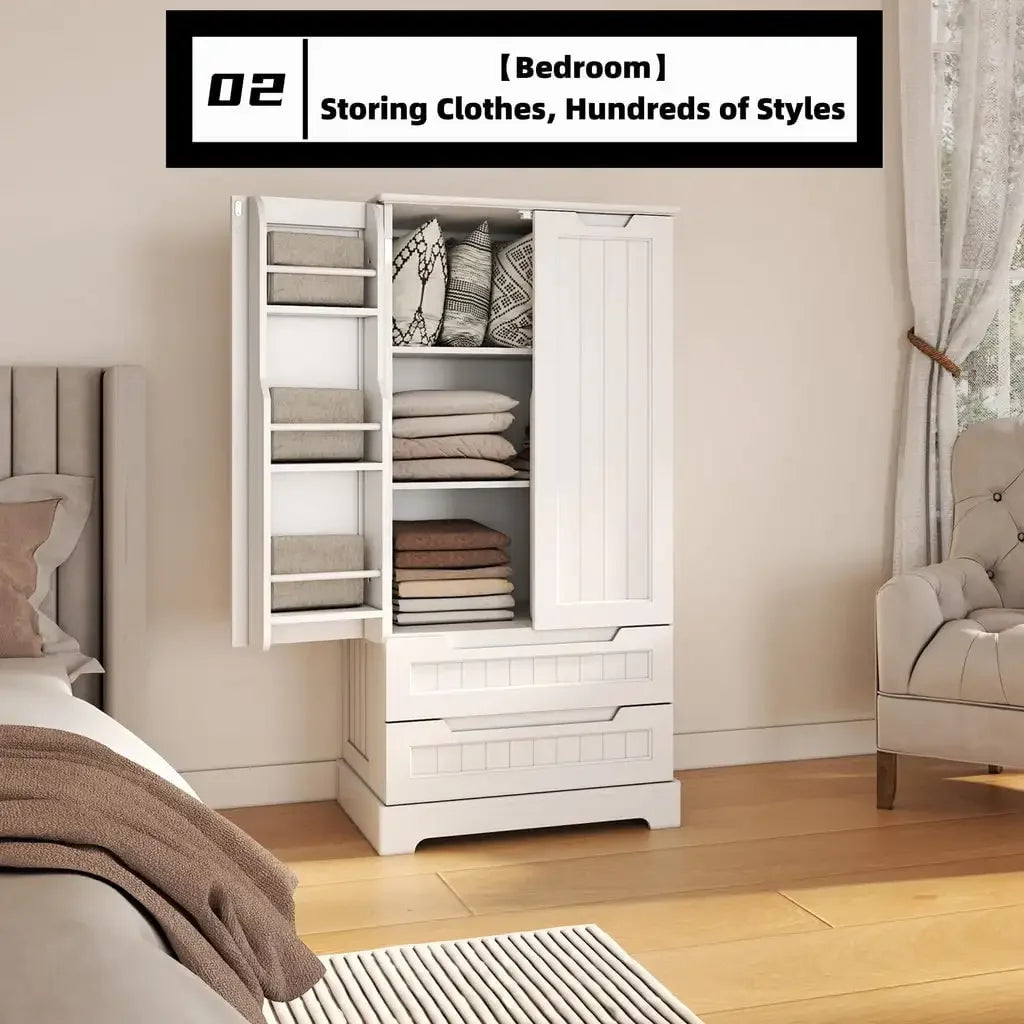 47 Inch Kitchen Pantry Cabinet Storage Organizer with Doors and Drawers