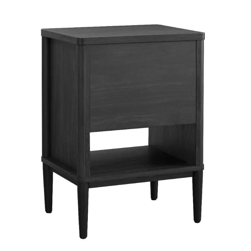 Oaklee 2 Drawer Nightstand Modern Home Furniture Storage Charcoal