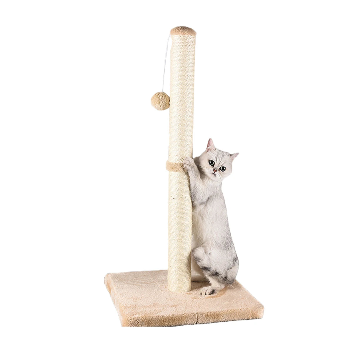 32 Inch Tall Cat Scratching Post with 2 Hanging Balls for Indoor Cats